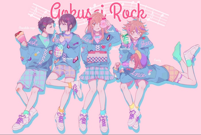 Gokusi Rock characters with sweets