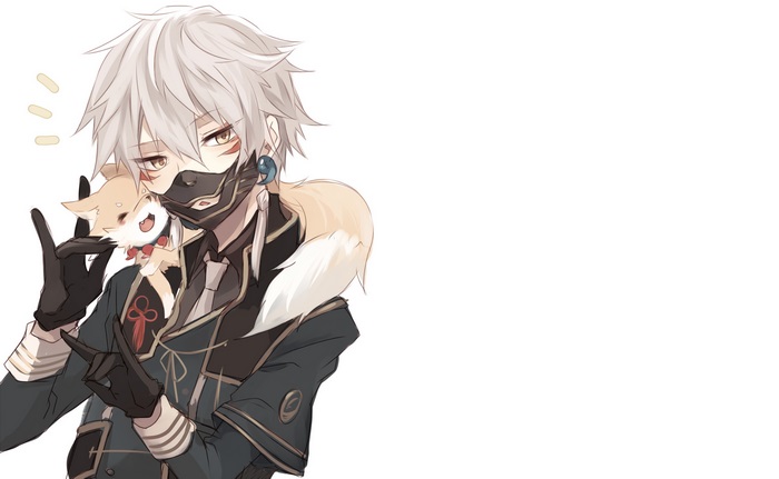Nakigitsune from Touken Ranbu with a fox