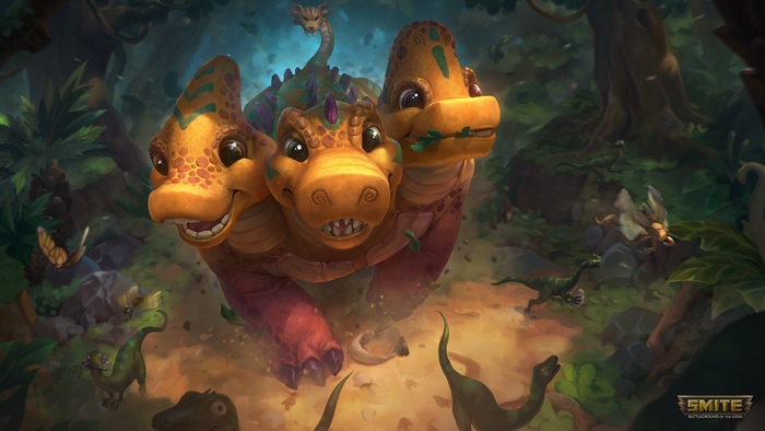 Dino-mighty Cerberus from Smite