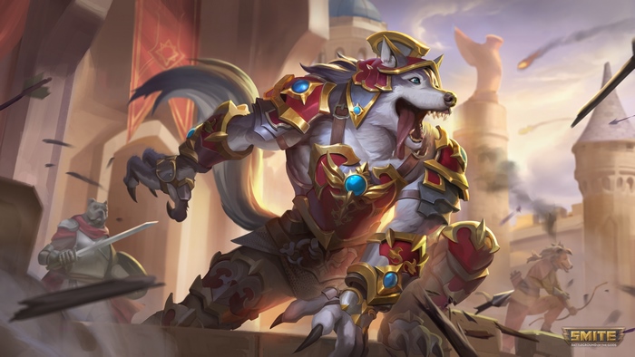 Fenrir from Smite in battle armor
