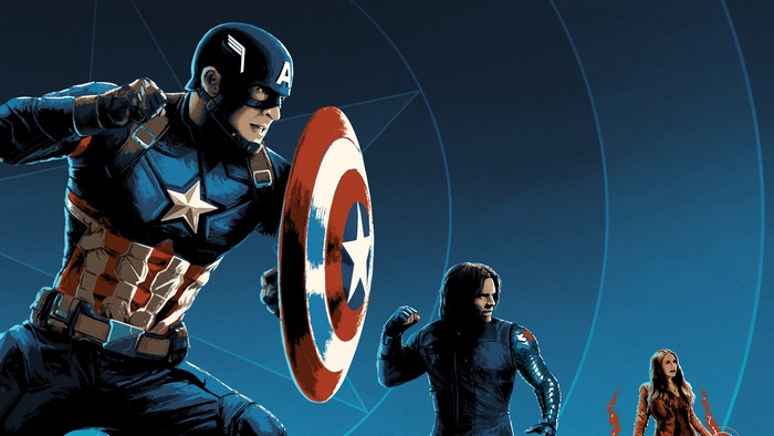 Captain America, Winter Soldier, and Scarlet Witch from Captain America: Civil War