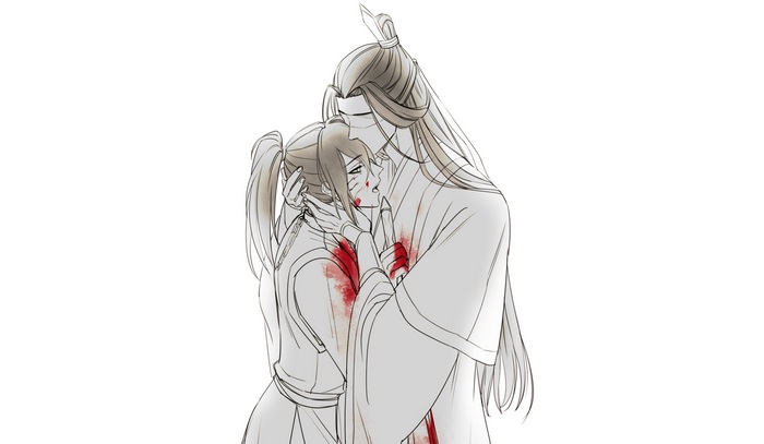 Xue Yang and Xiao Xingchen from Mo Dao Zu Shi covered in blood