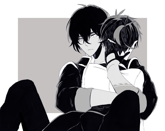 Ookurikara and Shokudaikiri Mitsutada from Touken Ranbu