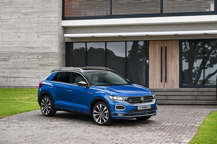 Blue Volkswagen T-Roc SUV 4K