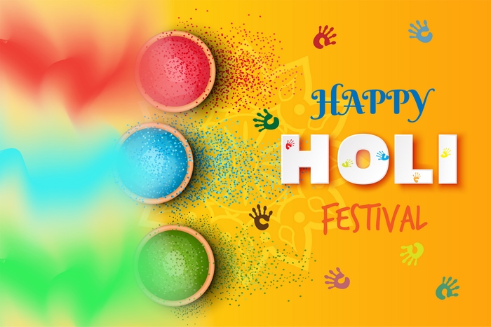 Happy Holi Festival with Colors