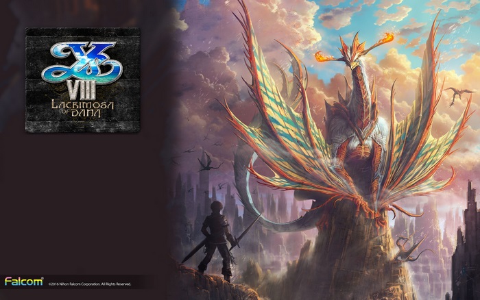 Ys VIII: Lacrimosa of DANA game logo and artwork
