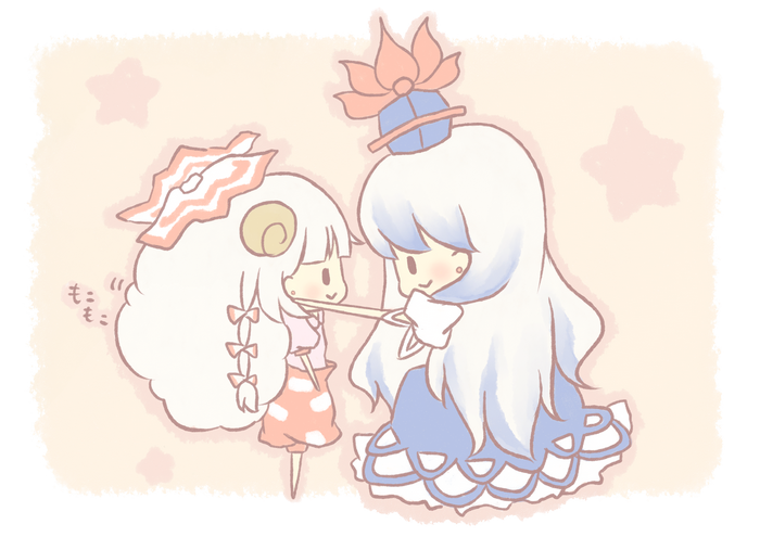Keine Kamishirasawa and Fujiwara no Mokou from Touhou