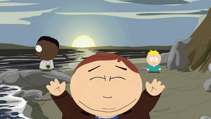 South Park: Token Black, Eric Cartman, and Butters Stotch by the sea