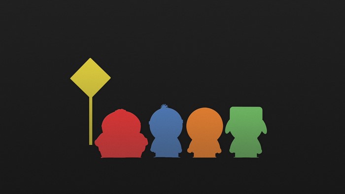 South Park characters and traffic sign