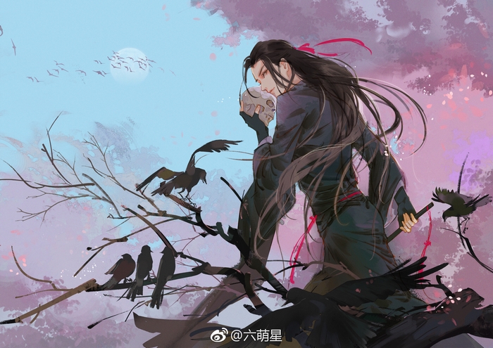 Wei Wuxian from Mo Dao Zu Shi holding a skull