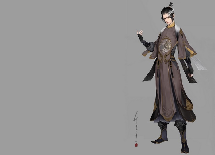 Fantasy man in traditional Chinese attire