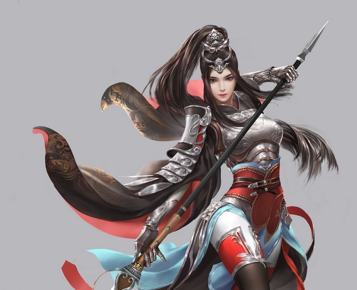Fantasy Woman Warrior with Spear