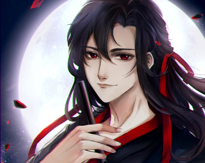 Wei Wuxian from Mo Dao Zu Shi holding a flute