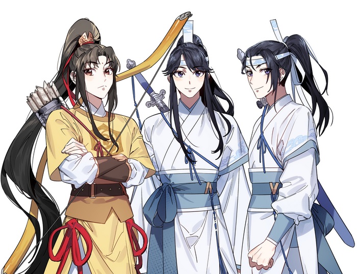 Jin Ling, Lan Sizhui, and Lan Jingyi from Mo Dao Zu Shi