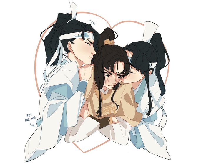 Jin Ling from Mo Dao Zu Shi with Lan Sizhui and Lan Jingyi