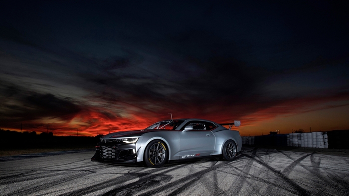 2018 Chevrolet Camaro ZL1 1LE GT4.R Race Car at Sunset