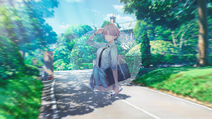Girl in School Uniform 4K