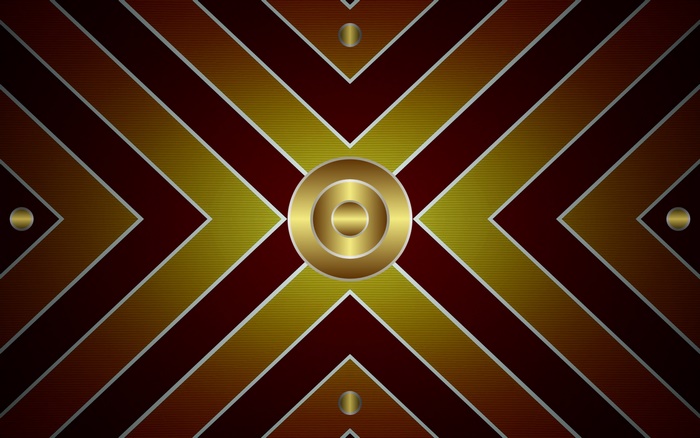 Abstract geometric pattern with gold and maroon.