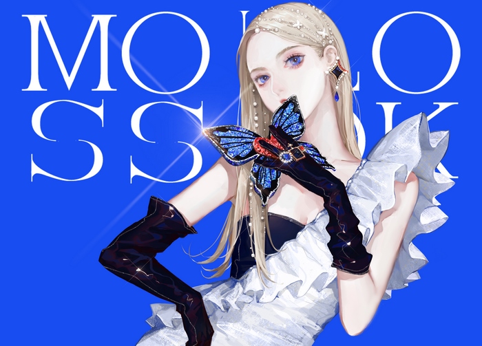 Girl with butterfly accessory