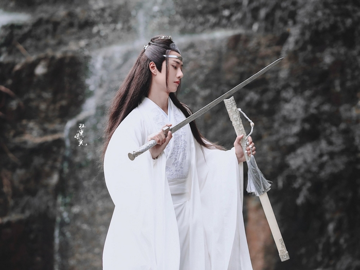 Wang Yibo as Lan Wangji with Sword