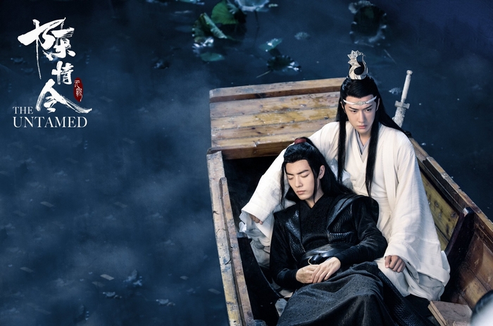 Lan Wangji and Wei Wuxian in Boat
