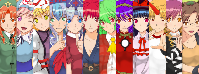 Touhou Project characters collage