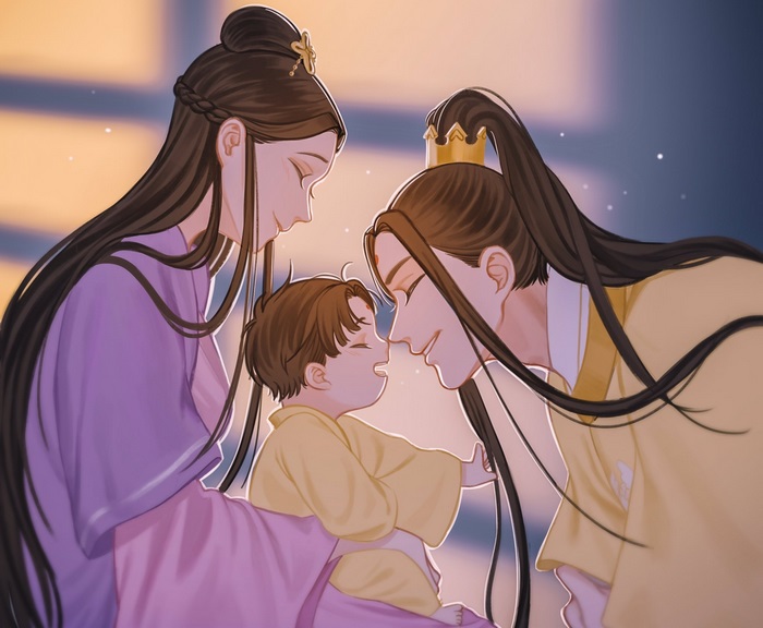 Jin Ling, Jiang Yanli, and Jin Zixuan from Mo Dao Zu Shi