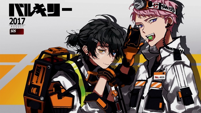 Two anime boys with futuristic outfits