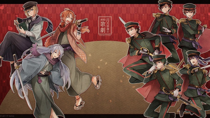 Ensemble Stars! characters in traditional and military attire