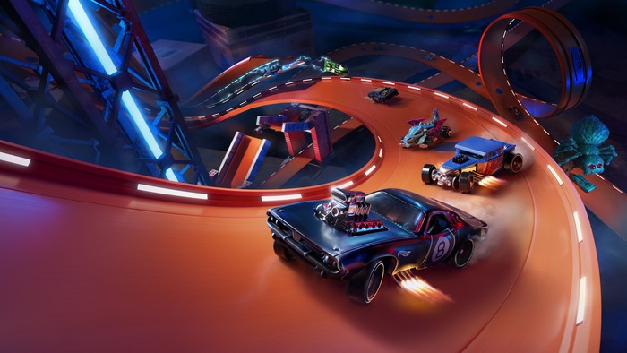 Hot Wheels Cars Racing on Loop Track 4K