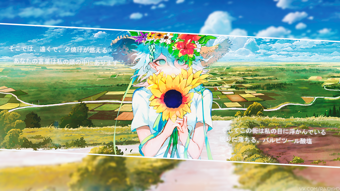 Girl with Sunflower in Field 4K
