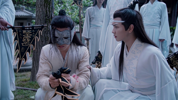 Lan Sizhui and Wei Wuxian from The Untamed