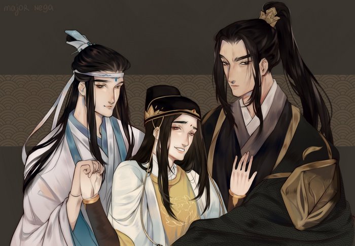 Jin Guangyao, Nie Mingjue, and Lan Xichen from Mo Dao Zu Shi