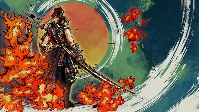 Samurai Warriors 5 character with flames