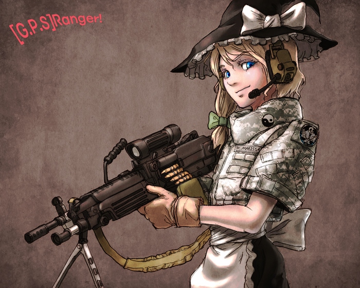 Marisa Kirisame with M249 light machine gun