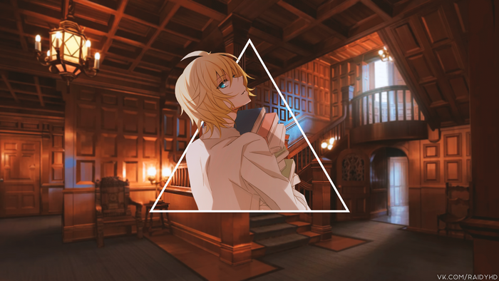 Anime Boy with Books in Library 4K