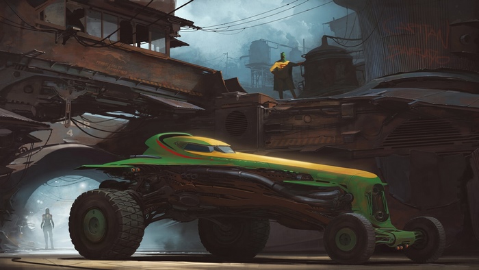 Sci-Fi Vehicle in Industrial Setting