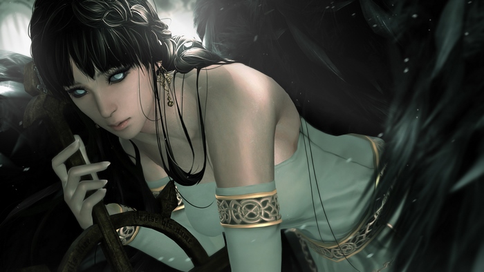 Fantasy Angel with Black Hair
