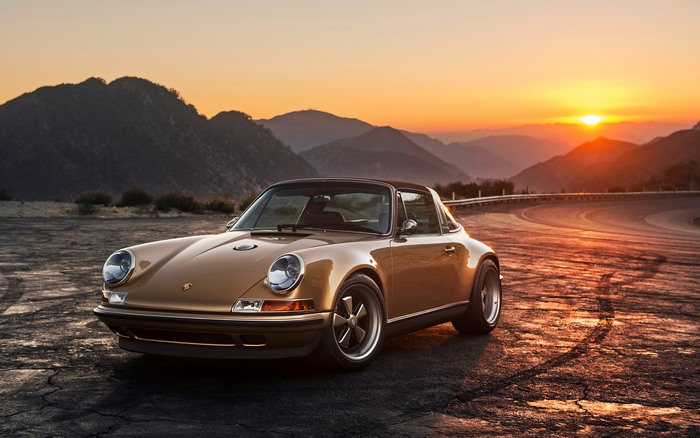 Singer 911 Targa by Singer Vehicle Design at sunset