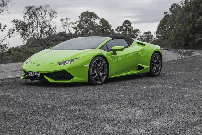 Green Lamborghini Huracan Convertible