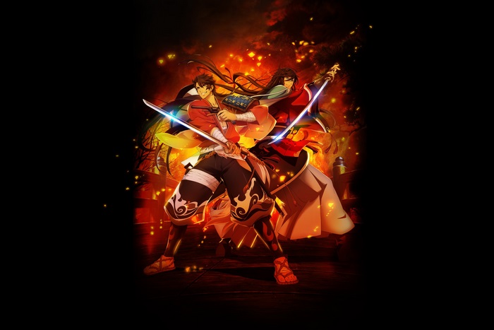 Two male warriors with swords in Touken Ranbu HD