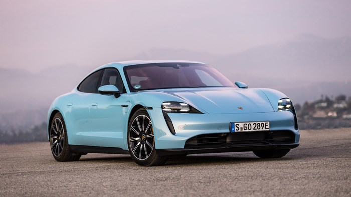 Blue Porsche Taycan 4S