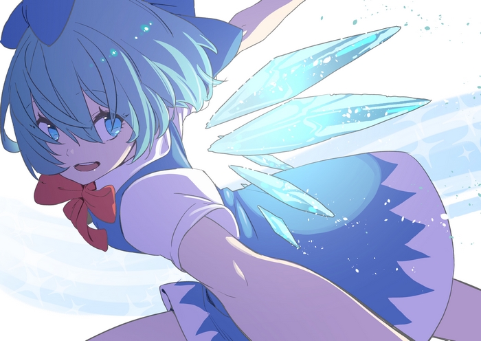 Cirno from Touhou Project with ice shards