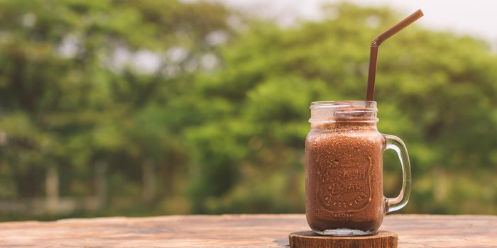 Iced Mocha Latte in a Mason Jar