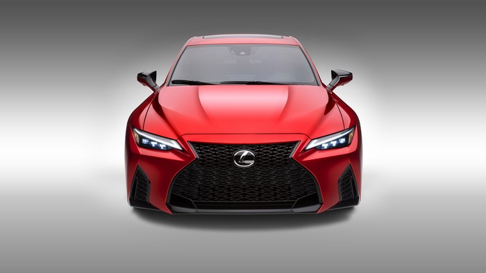 Red Lexus IS 500 F Sport Performance sedan
