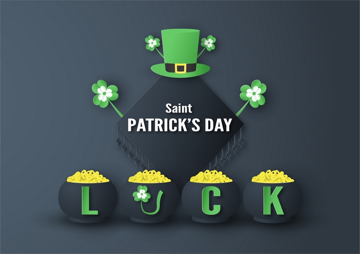 Saint Patrick's Day Leprechaun Hat and Pots of Gold