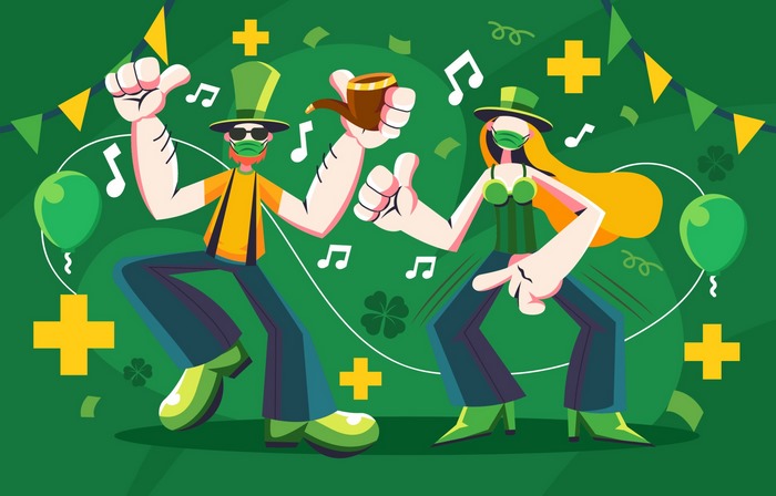 St. Patrick's Day Celebration with Dancing Figures