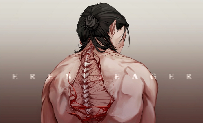Eren Yeager Detailed Back View 4K