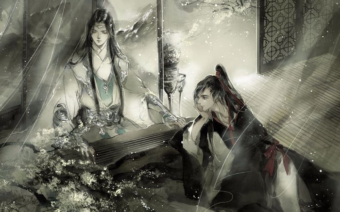 Lan Wangji and Wei Wuxian playing music