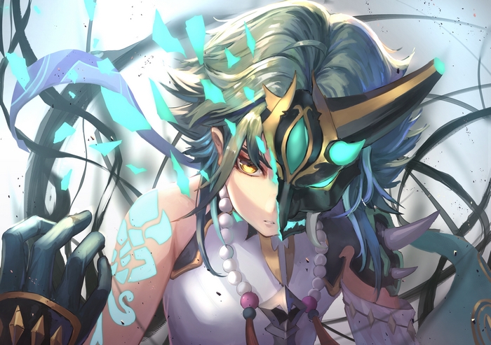 Xiao from Genshin Impact with Mystical Mask